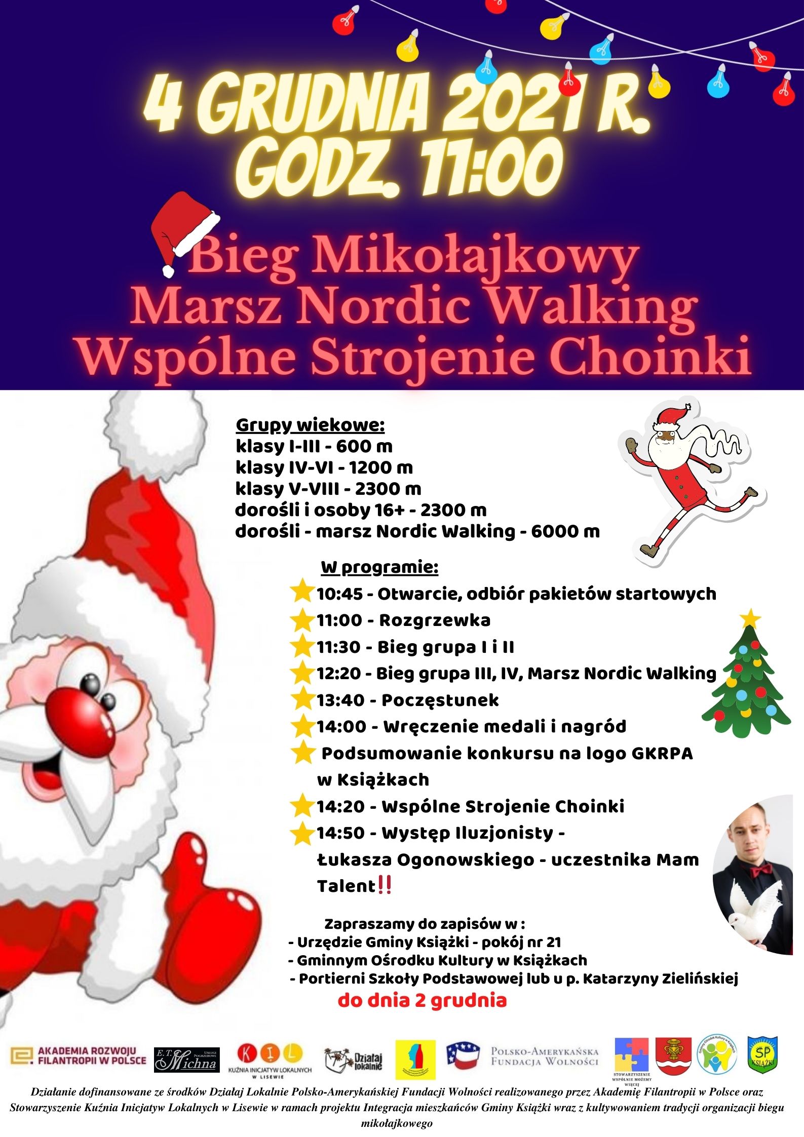 Bieg Mikolajkowy Marsz Nordig Walking Wspolne Strojenie Choinki